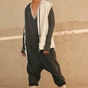 Free People Hot Shot Onesie XS Black Long Sleeve